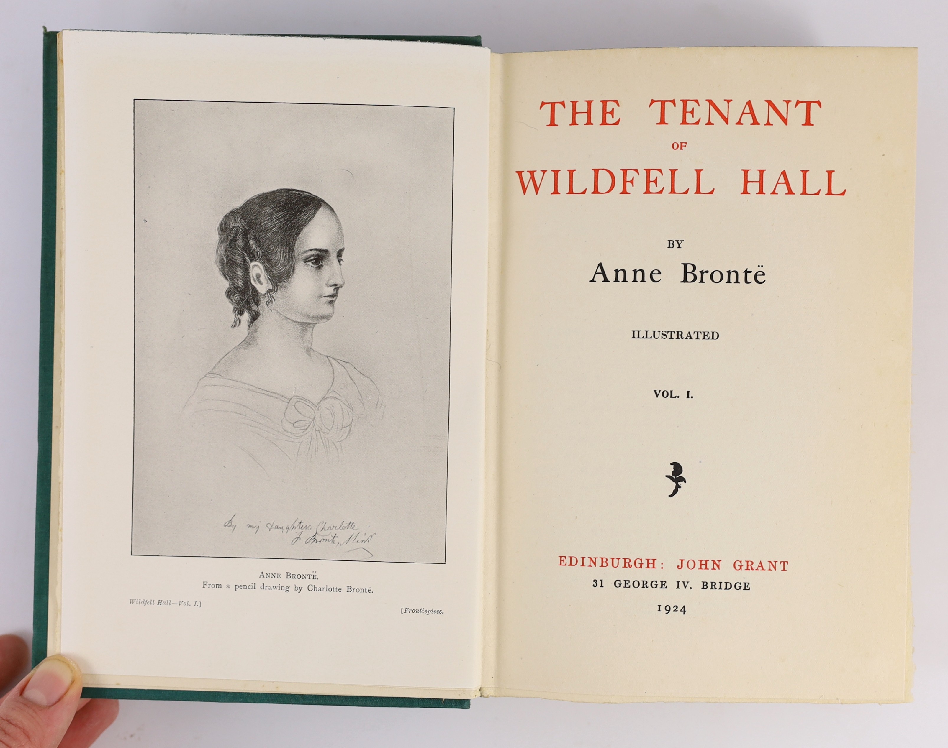 Bronte, Charlotte, Emily and Anne - Works. - ‘’Novels of the Sisters Bronte.’’ - 12 vols, the Thornton edition, edited by Temple Scott, illustrated with 67 plates, original cloth gilt, Edinburgh, 1924